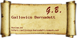 Gallovics Bernadett névjegykártya